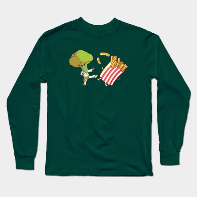 Every Broccoli Was Kung Fu Fighting Long Sleeve T-Shirt by SLAG_Creative